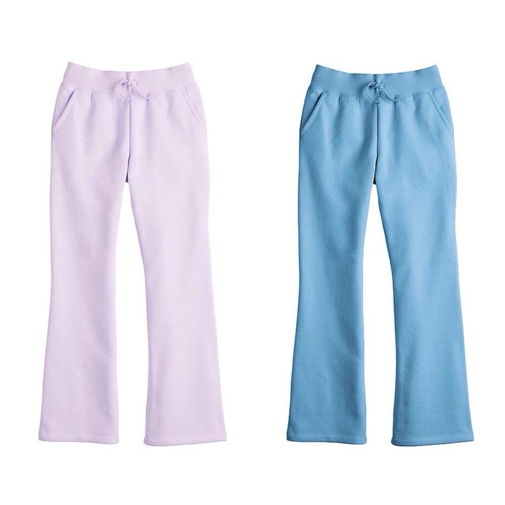Lot of 2 Tek Gear Girls Elastic Waist Ultra Soft Fleece Flare Pants Size 12P